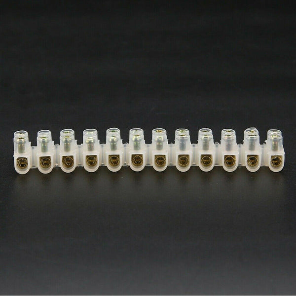 6PCS 3/6/10A Barrier Screw Terminal Block Wire Dual Connector Strips 12 Position