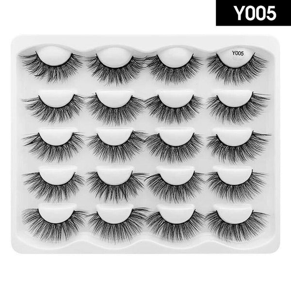 5/10Pairs 3D Mink Natural Thick False Eyelashes Eye Lashes Makeup Extension Hot