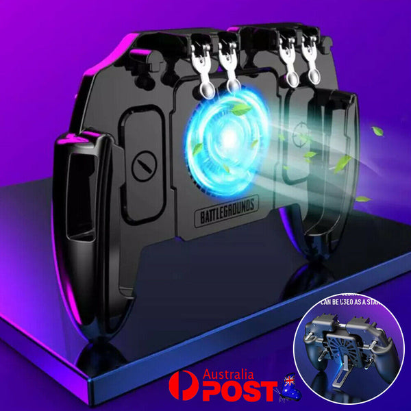 Six-Finger Mobile Phone Controller Cooling Fan Joystick Gamepad For PUBG Game AU