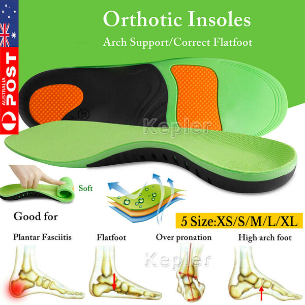 Pair Insole Orthotic Arch Support Shoe Flat Feet Correct Pad Pain Relief Plantar