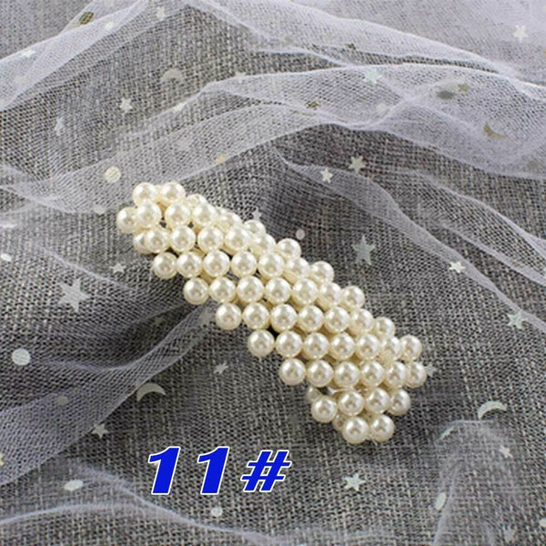 Popular Women Pearl Hair Clip Snap Barrette Stick Hairpin Hair Accessories Gift