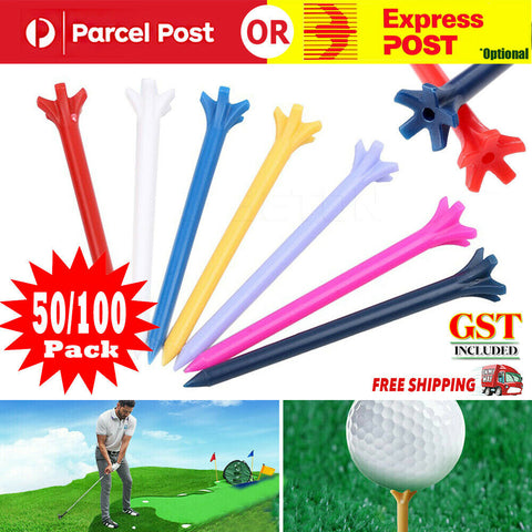 50/100x Golf Tees 70mm Assorted colors Plastic Wedge Training Zero Friction