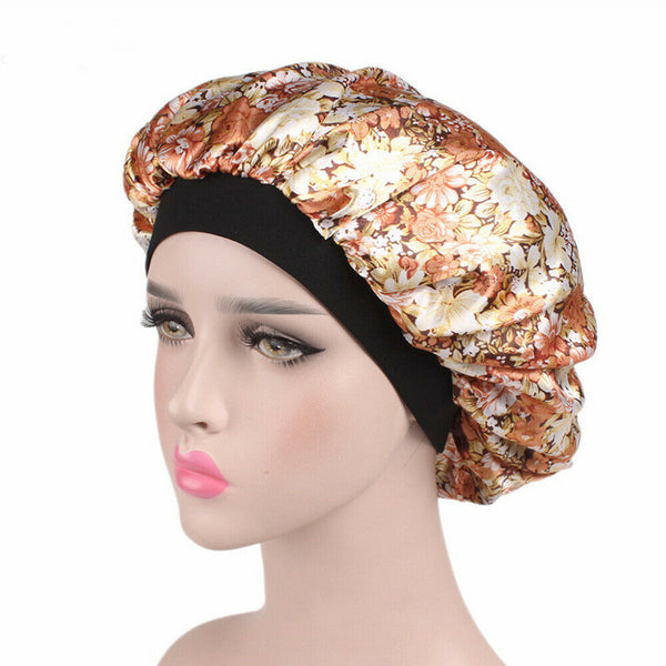 Women's Sleep Cap Nightcap-C2 Sleeping Bonnet Elastic Care Hot Hair Hat Satin