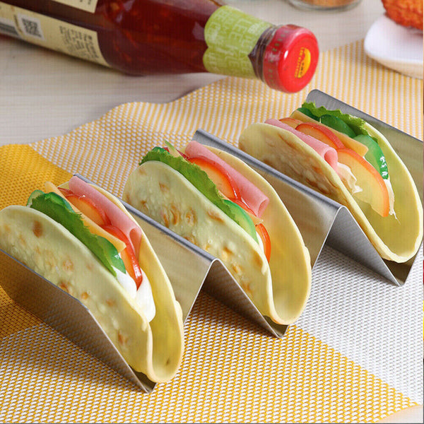 1/5pcs Stainless Steel Tray Taco Shell Holder Tortilla Stand Holds Kitchen Rack