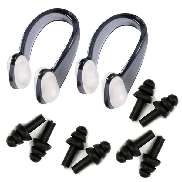 Soft Silicone Ear Plug Nose Clip Set For Unisex Adult/Kids Swimming Diving Train