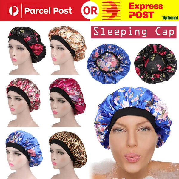 Women's Sleep Cap Nightcap-C2 Sleeping Bonnet Elastic Care Hot Hair Hat Satin