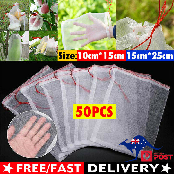 50PCS Fruit Net Bags Agriculture Garden Vegetable Protection Mesh Insect Proof