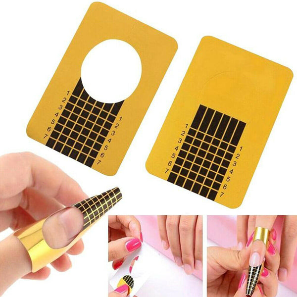 100X Nails Gel Extension Sticker Nail Art Professional Acrylic Nail Forms Guide