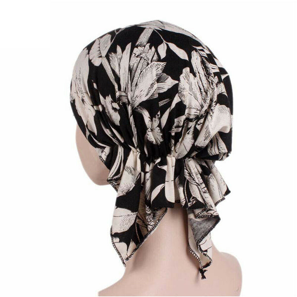 Turban Headwear Chemo Scarf Floral Wrap Muslim Hat Cancer Head Cap Stretch