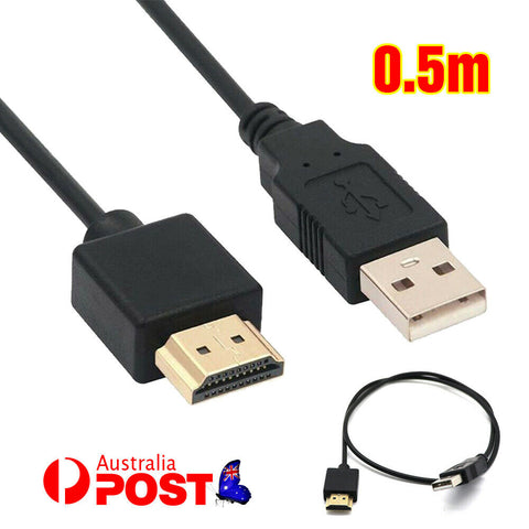 USB To HDMI Male Power Supply Connector Adapter Cable For Smart Device Laptop