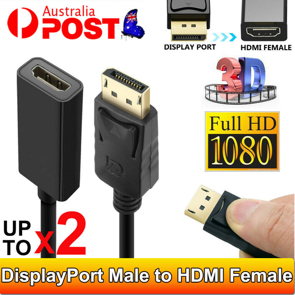 25cm DisplayPort Display Port DP Male to HDMI Female Adapter Converter 1080P