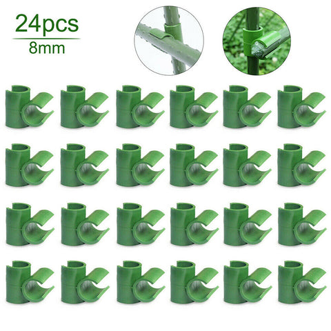 24PC 8-20mm Plant Trellis Connector Clip Stake Clips For Fixed Garden Frame Rod