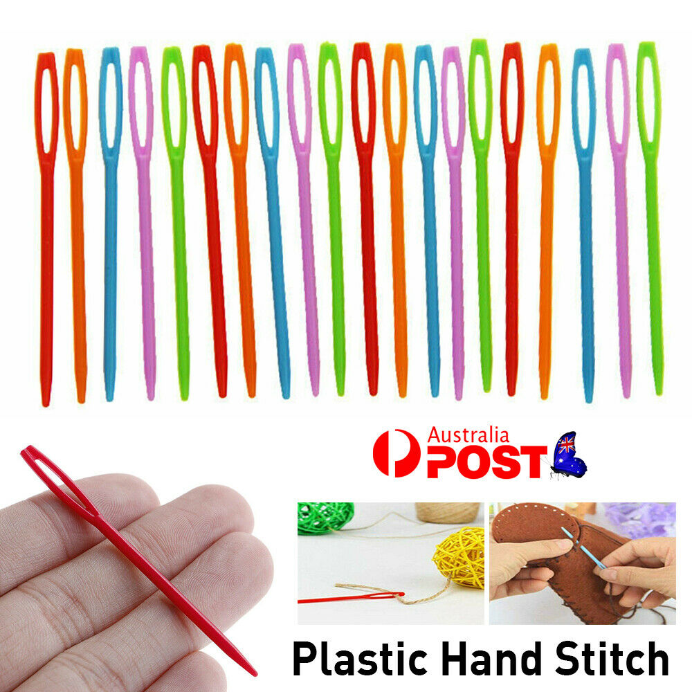 100X Mix Colour Plastic Darning Threading Weaving Sewing Needles Great for Kids