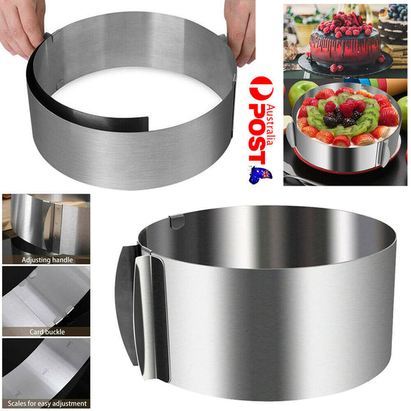 1PC Adjustable Stainless Steel Round Mould DIY Pastry Ring Tool For Mousse Cake