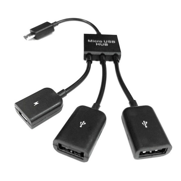 Micro USB HUB Male to Female Micro USB Double USB 2.0 Host OTG Adapter Cable