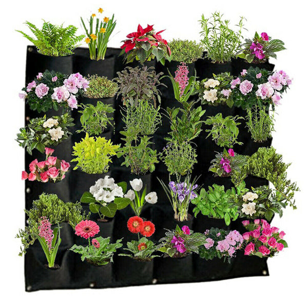 36 Pocket Planter Outdoor Vertical Garden Wall Planting Hanging Bag for Herbs