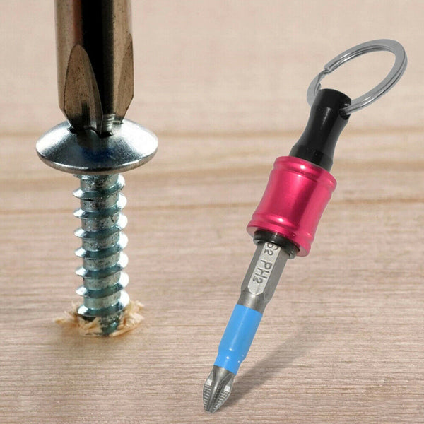 6Pc 1/4" Hex Shank Quick Release Keychain Screwdriver Drill Bit Holder Extension