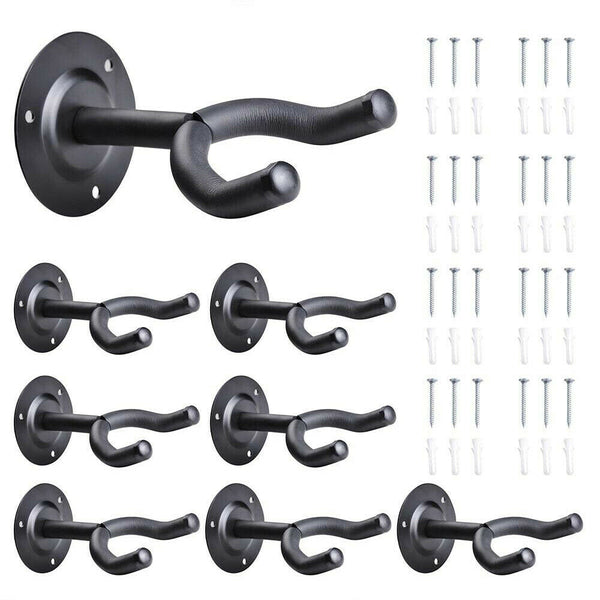 8Pcs Guitar Hanger Wall Mount Holder Hook Rack Bracket Padded Instrument Display