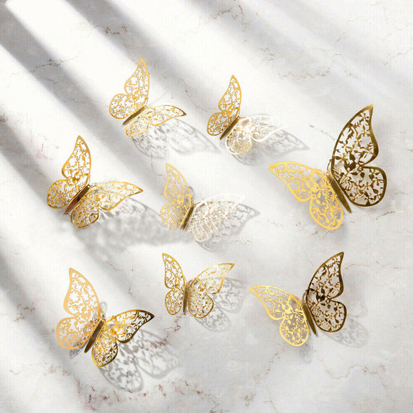 3D Butterfly Wall Decals Stickers Removable Kids Nursery Decoration DIY 12PCS