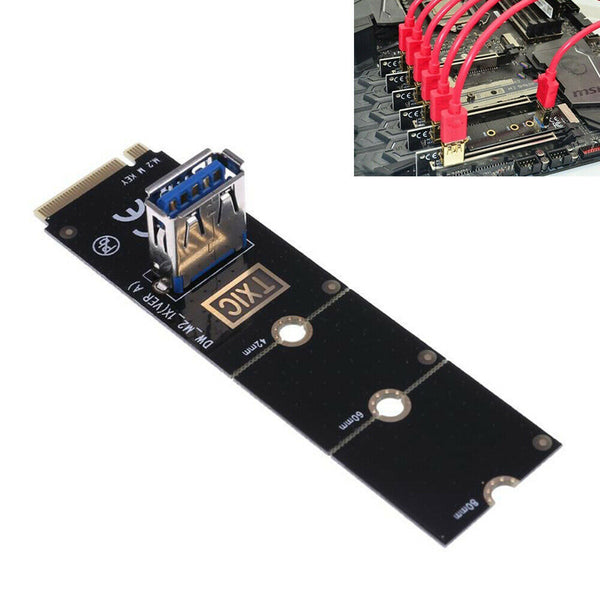 NGFF M.2 to USB 3.0 Transfer Card Adapter PCIE Riser Adaptor GPU Crypto Miner AU