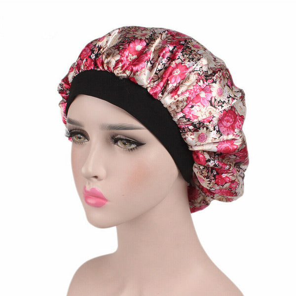 Women's Sleep Cap Nightcap-C2 Sleeping Bonnet Elastic Care Hot Hair Hat Satin