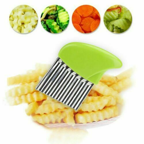 1/2X French Fry Potato Chip Slicer Kitchen Crinkle Wavy Cutter Vegetable Chopper