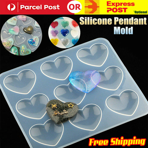 Heart Silicone Pendant Mold Necklace Jewelry Resin Mould Casting Craft DIY Tool