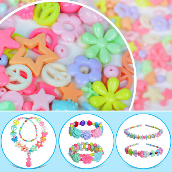 1200x Pop-Snap Beads Jewellery Wire Making Kits Necklace Bracelet DIY tools Toys