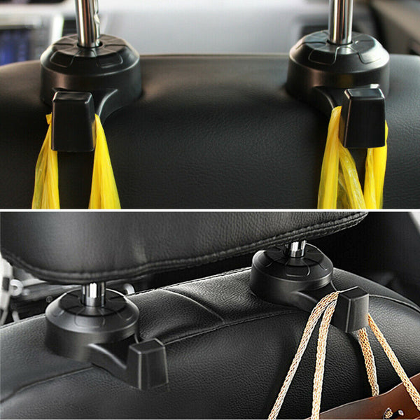 4pcs Storage Groceries Plastic Car Back Seat Bag Handbag Hooks Headrest Hanger