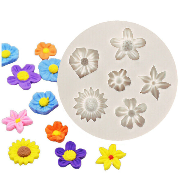 Flower Silicone Cake Topper Decor Fondant Sugarcraft Mould Chocolate Baking Mold