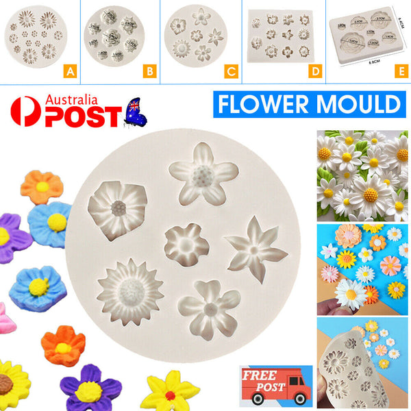 Flower Silicone Cake Topper Decor Fondant Sugarcraft Mould Chocolate Baking Mold