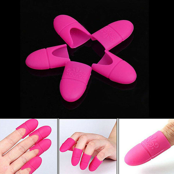 10PCS Nail Art Silicone UV Gel Polish Remover Wraps Soak Off Cap Clip Tools