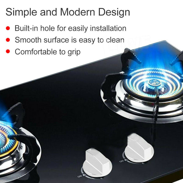 4x Alloy Home Kitchen Gas Stove Knobs Cooker Oven Cooktop Metal Switch Control