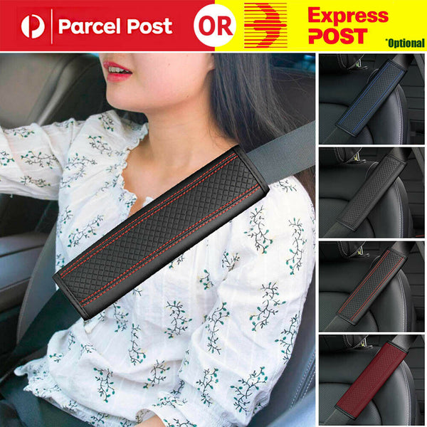 Leather Safety Belt Shoulder Cover Breathable Protection Seat Belt Padding Pad