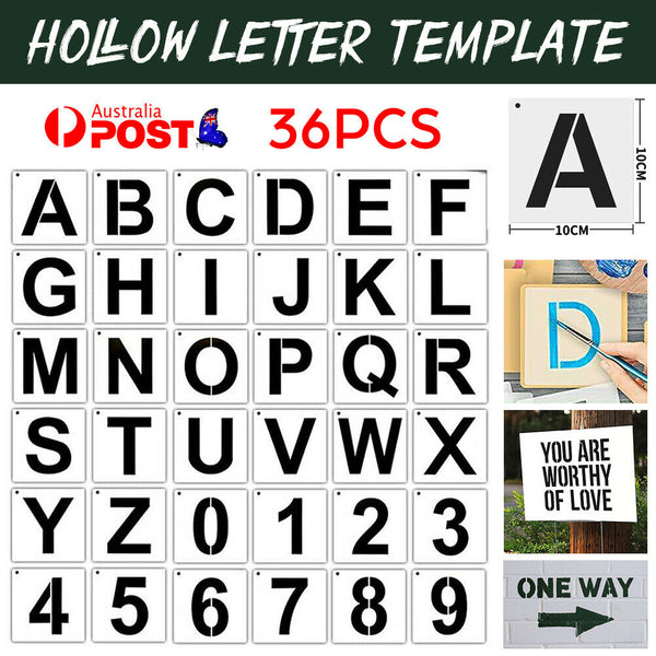 36 Pcs Letter Stencils for Painting on Wood Letter and Number Stencils Reusable