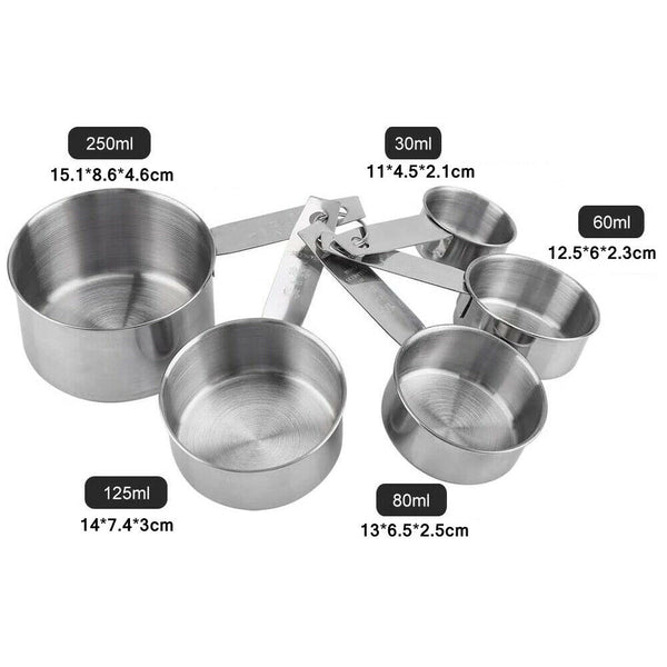 Stainless Steel Measuring Cups and Spoons Set Kitchen Baking Gadget Tools