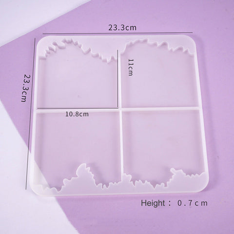 Silicone Wave Oval Square Casting Coaster Mould Resin Tray Epoxy Mold Craft Tool