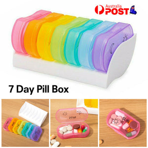 Weekly 7 Day Pill Box Medicine Storage Tablet Container Case Organizer Dispenser