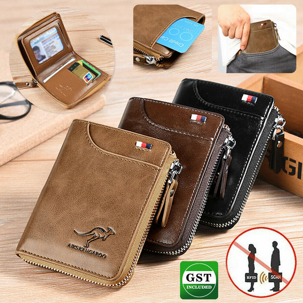 Waterproof Men' RFID Blocking PU Leather Wallet Credit Card ID Holder Purse