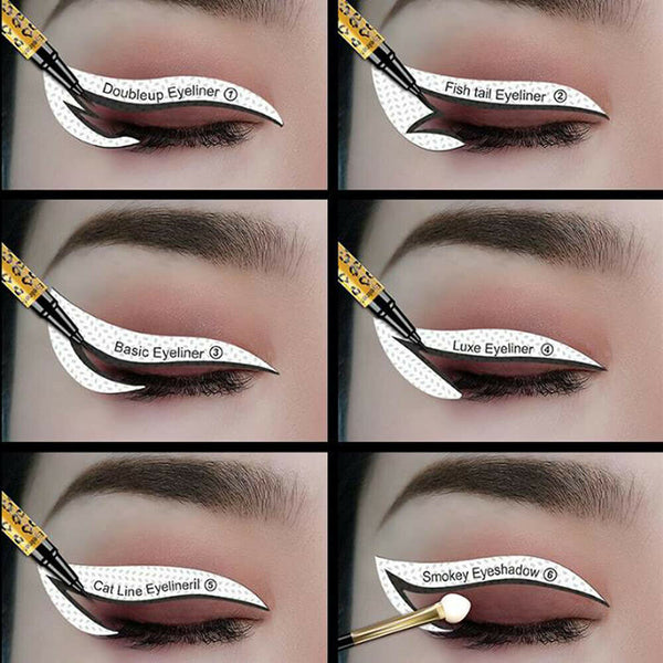 48PCS Eyeliner Eyeshadow Stencils Makeup Template Sticker Shaper Makeup Tool