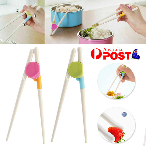 Chopsticks Adult Baby Children Beginners Training Learning Reusable Helper AU