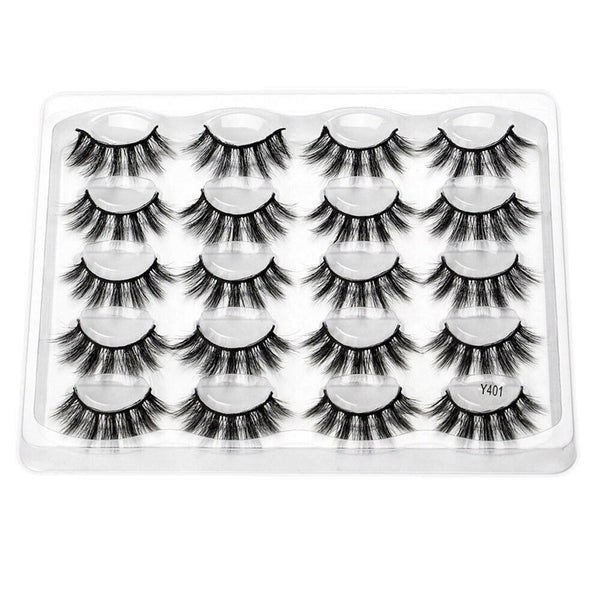 10Pairs 3D Mink Natural Thick False Eyelashes Curly Eye Lashes Makeup Extension