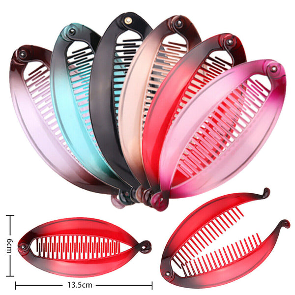 2Pcs Large Size Fish Shape Hair Clips Ponytail Holder Banana Clips Crabs Claws