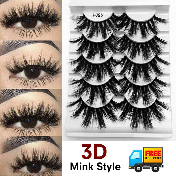 5/10Pairs 3D Mink Natural Thick False Eyelashes Eye Lashes Makeup Extension Hot