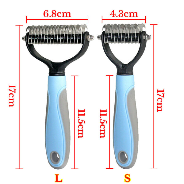 Pet Dog Cat Hair Fur Shedding Trimmer Grooming Dematting Rake Comb Brush Tool