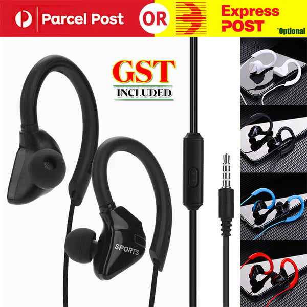 Sports Ear Hook Run Headphone Earbuds Aux 3.5mm Jack In Ear Earphones With Mic