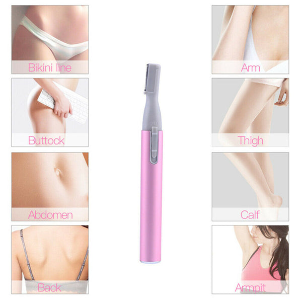 Lady Portable Face Hair Electric Eyebrow Bikini Legs Trimmer Shaver Remover Gift