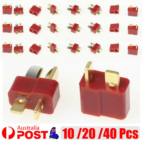 10/20/40Pcs T Plug Male & Female Deans Connectors Style For RC LiPo Battery AU