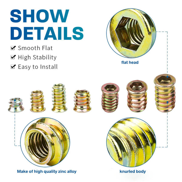 105 X M4 M5 M6 M8 M10 Thread Hex Drive Insert Fixing Wood Screw Inserts Nut Box