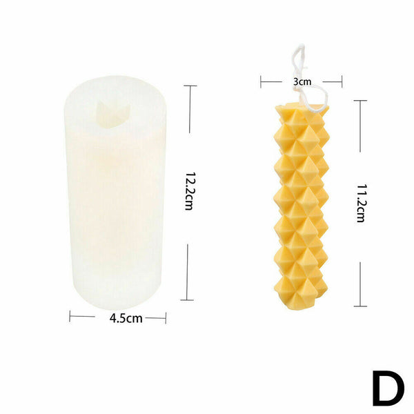 3D Candle Mould Geometric Shape DIY Perfume Soap Making Wax Cake Silicone Mold